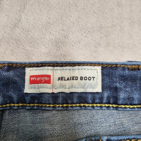 Wrangler Jeans Mens 34x29 Blue Relaxed Boot Premium Quality Denim Comfort Fit - Picture 3 of 9